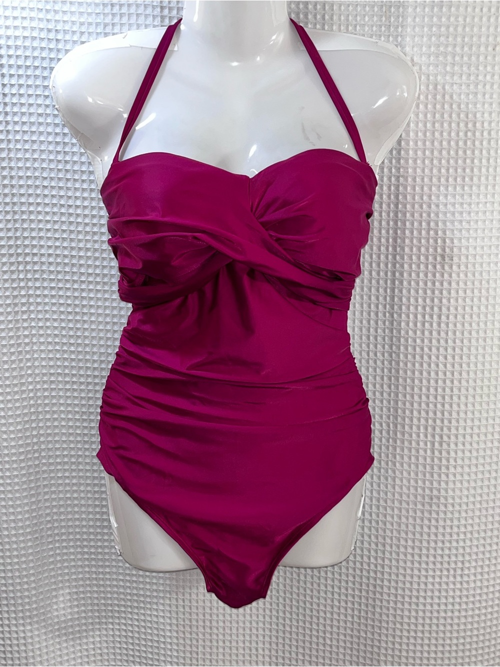 Merona Magenta Halter One-Piece Swimsuit size XL